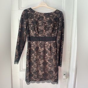 Trina Turk black dentelle lace silk dress - size 6